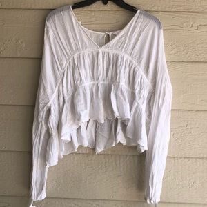 White flowy top